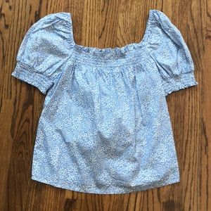 J. Crew Liberty print smocked top, size S